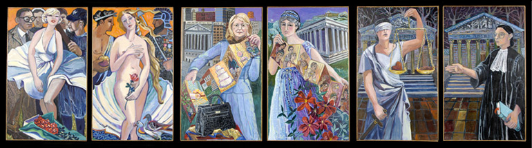 Mythic Women Juxtaposed - oil on canvas