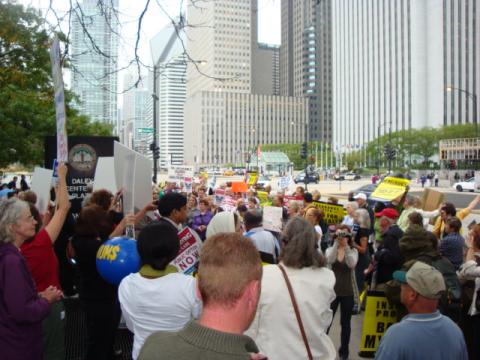 Outside Blue Cross/Blue Shield Headquarters, 300 East Randolph, Chicago, IL