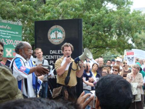 Outside Blue Cross/Blue Shield Headquarters, 300 East Randolph, Chicago, IL